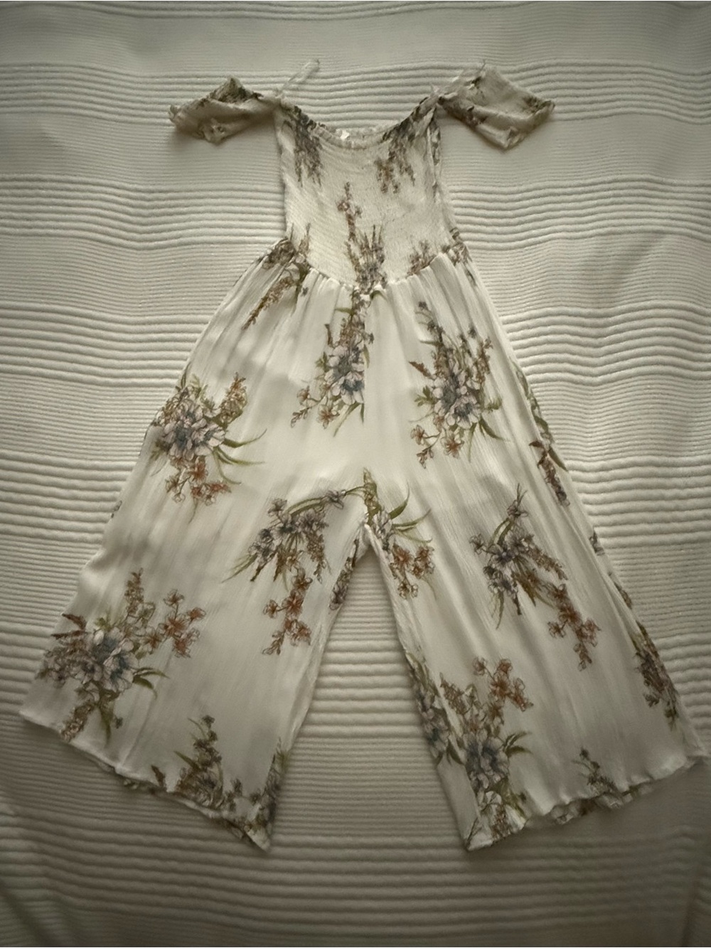 Floral Off-Shoulder Wide-Leg Jumpsuit Romper